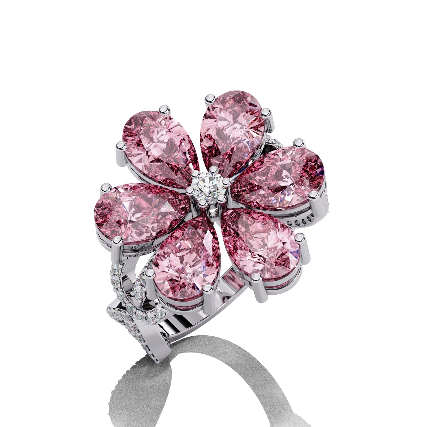 Main Stone
Color : FG
Clarity: VVS-VS
Shape: PEAR
Carat Weight Main Stone :4.430CT
Carat Weight Side Stone : 0.44CT
Type: Lab-Grown Diamond
SKU: MP10S
JewelleRose Floral Pear Cut Engagement Ring White Gold