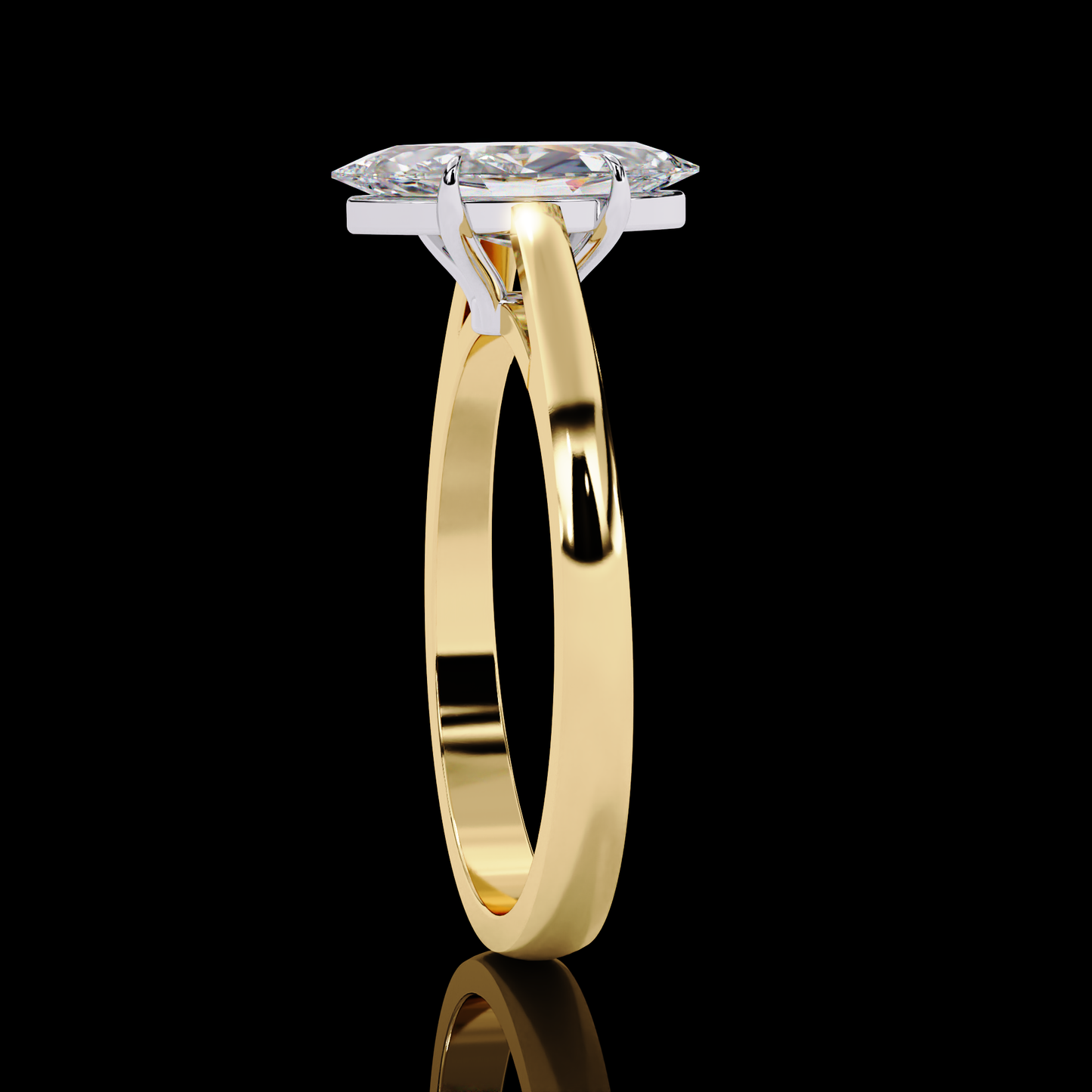 0.86CT Marquise Cut Solitaire Engagement Ring GOLD
