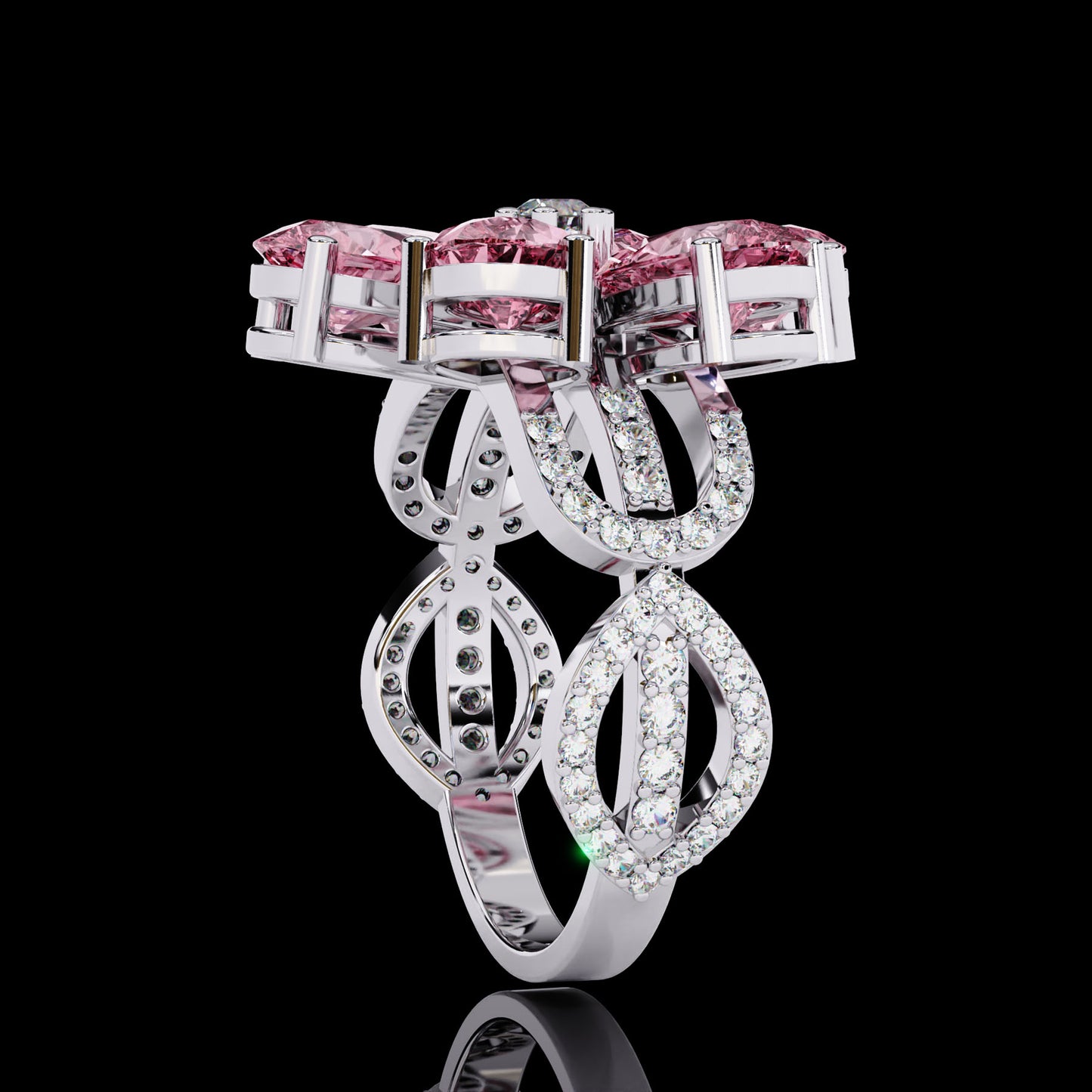 Main Stone
Color : FG
Clarity: VVS-VS
Shape: PEAR
Carat Weight Main Stone :4.430CT
Carat Weight Side Stone : 0.44CT
Type: Lab-Grown Diamond
SKU: MP10S
JewelleRose Floral Pear Cut Engagement Ring White Gold