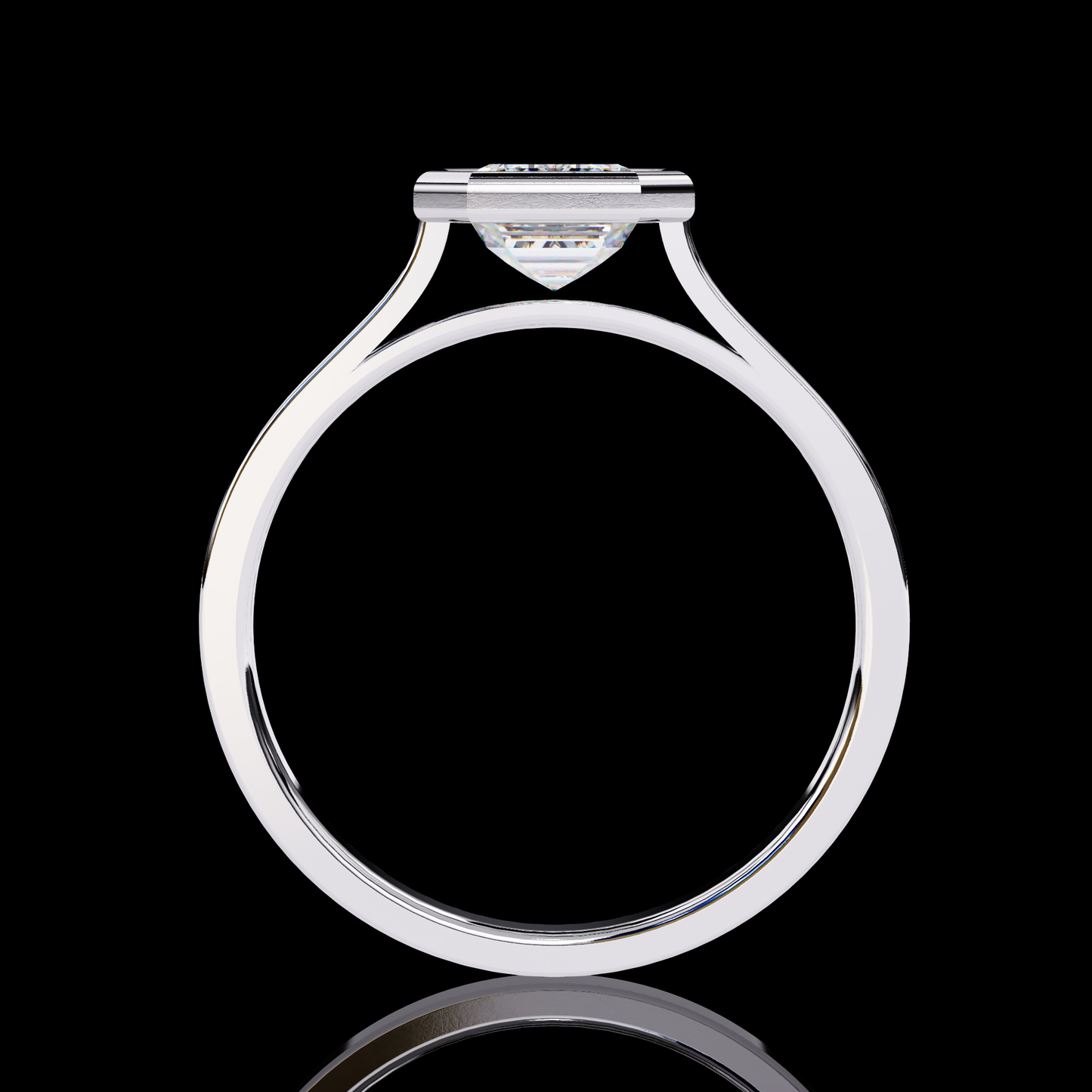 1.31 Carat Emerald Cut LAB Diamond Solitaire Engagement Ring White Gold
