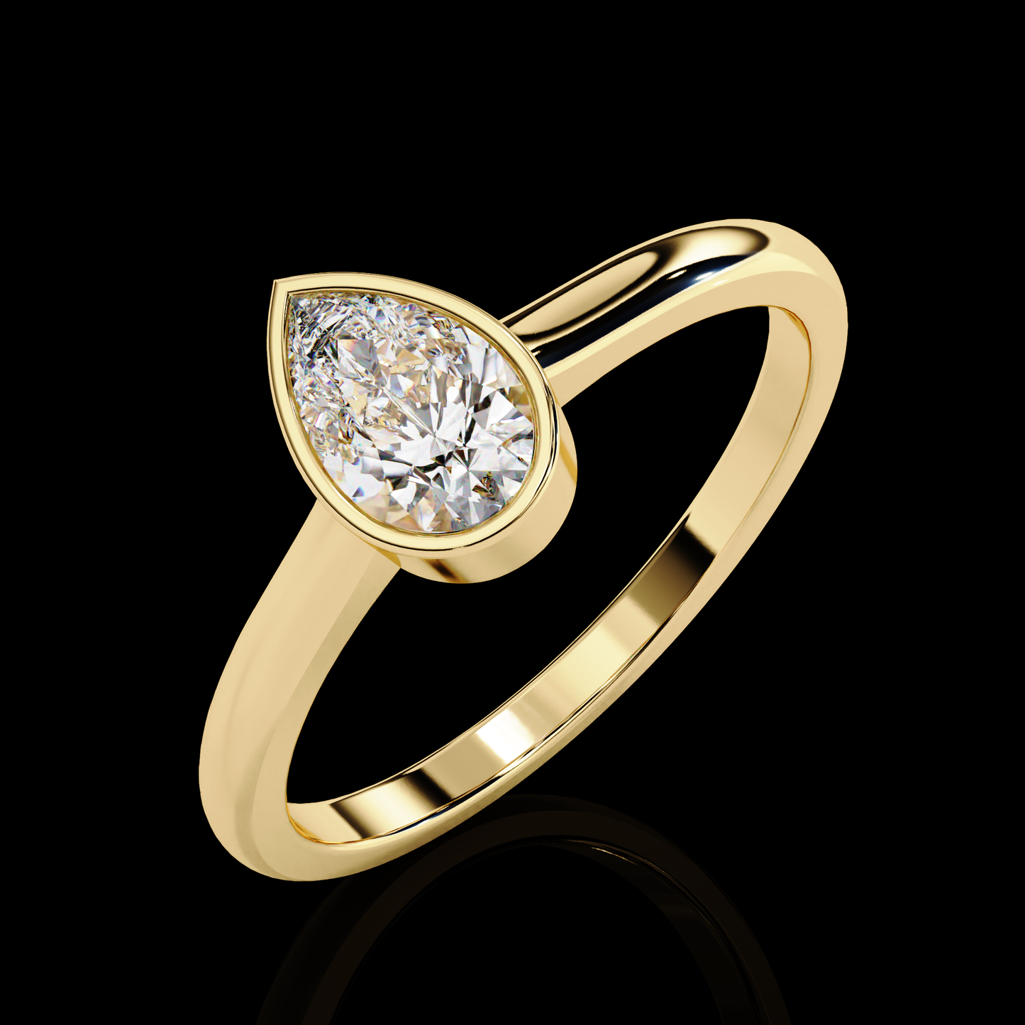 0.58 Carat Pear Cut LAB Diamond Solitaire Engagement Ring ROSE GOLD