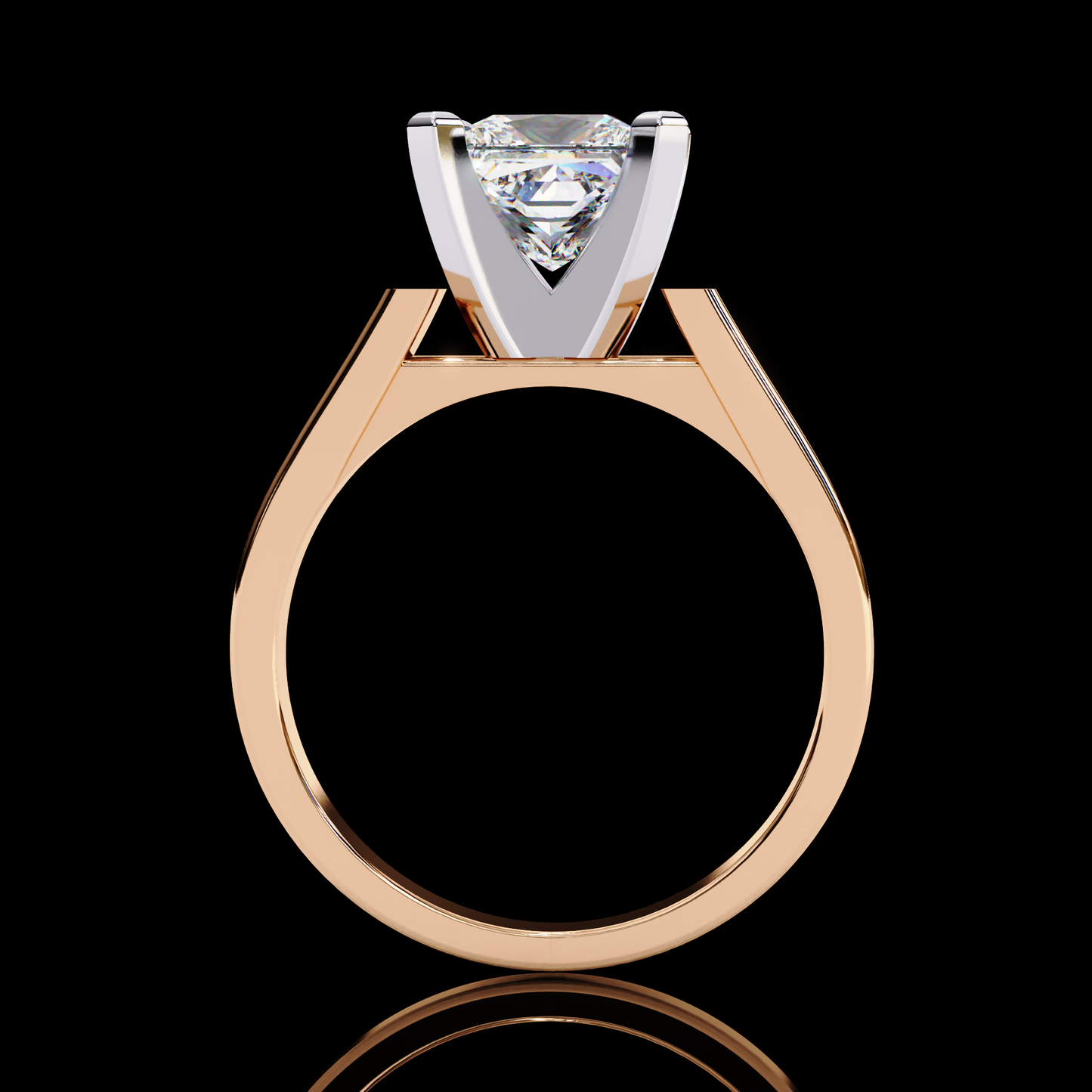 1.72ct Princess Cut Lab Grown Diamond Solitaire Ring - Rose Gold