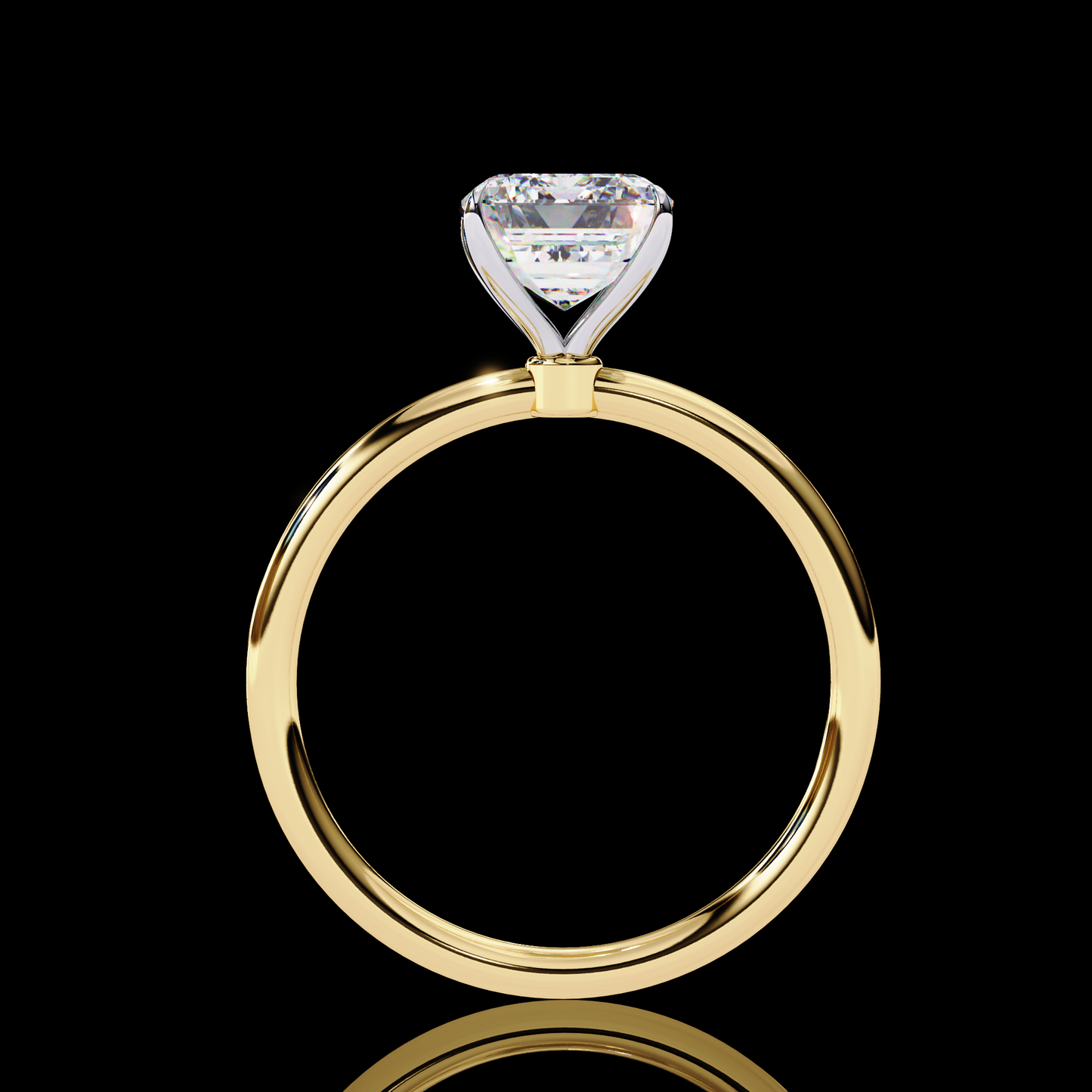 3.03 Carat Radiant Cut LAB Diamond Solitaire Engagement Ring GOLD