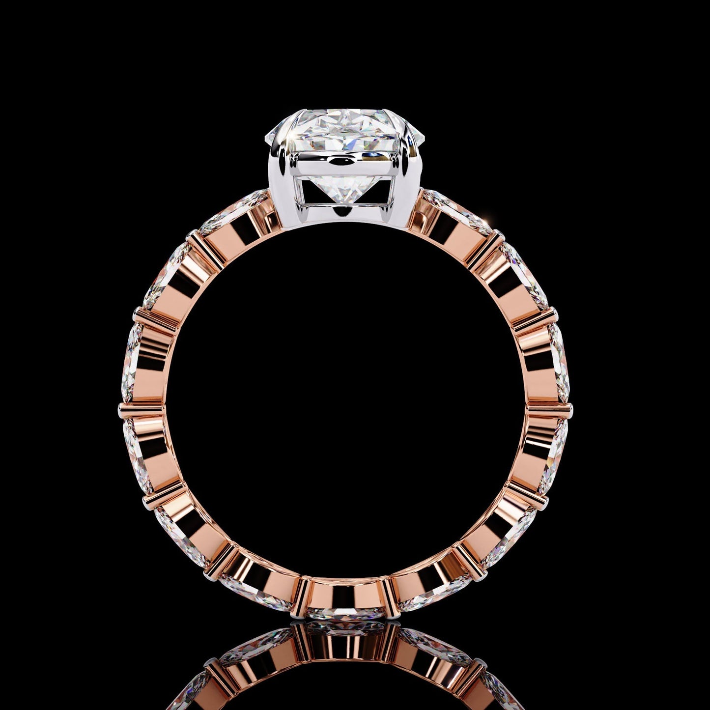 Side of Cartier Inspire Oval Cut Lab Diamond Wedding Ring for Elegant Women