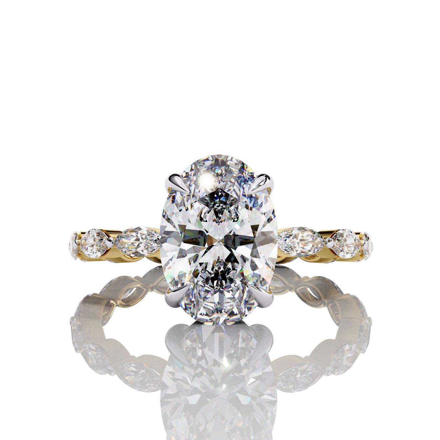 Front of Jared Jewelry inspired Oval Cut Lab Diamond Love Ring for Women