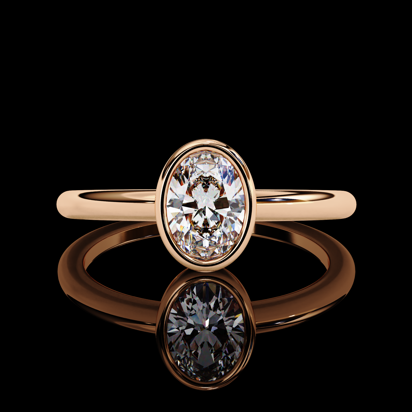 0.66 Carat Oval Cut LAB Diamond Solitaire Engagement Ring ROSE GOLD