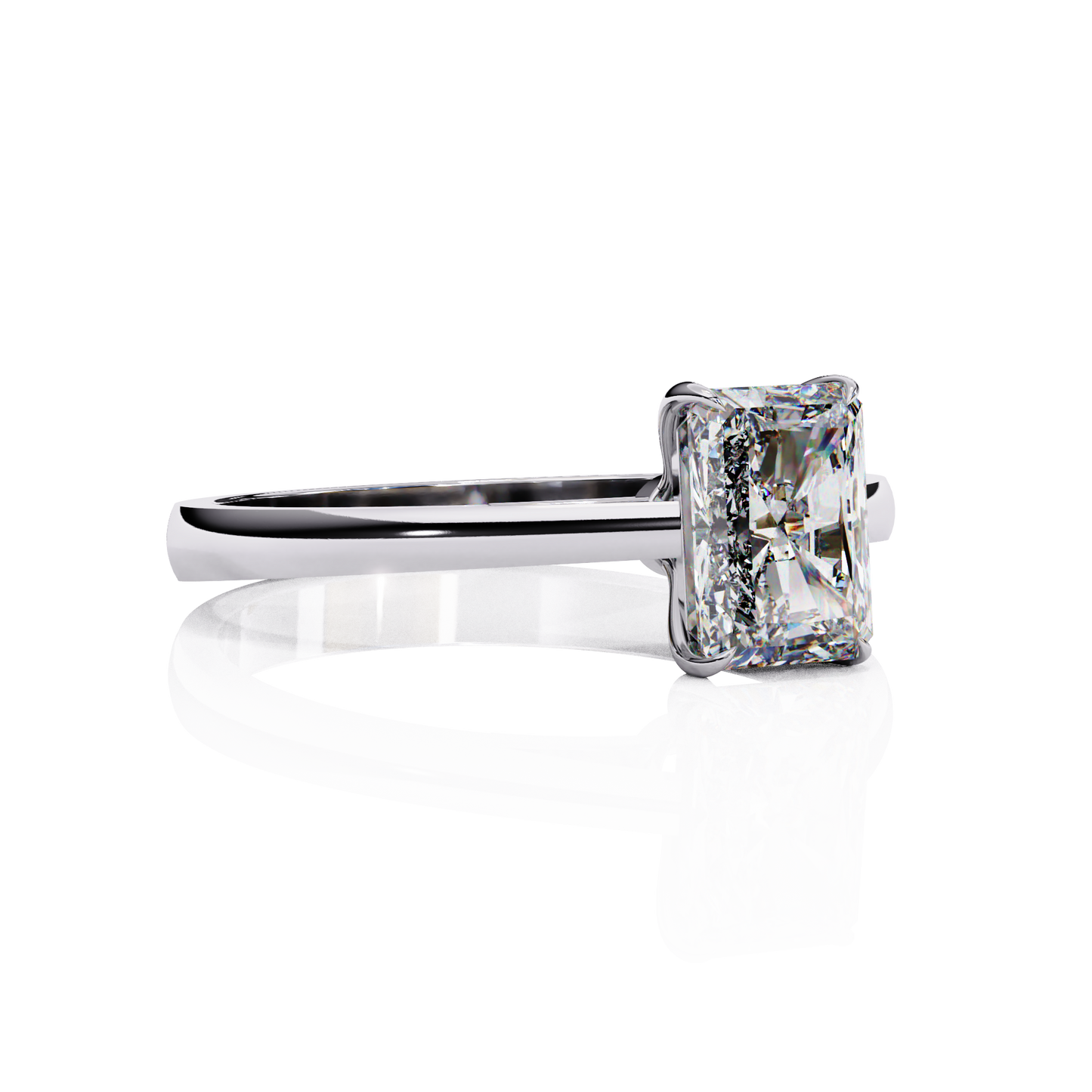 1.21 Carat Radiant Cut LAB Diamond Solitaire Engagement Ring GOLD