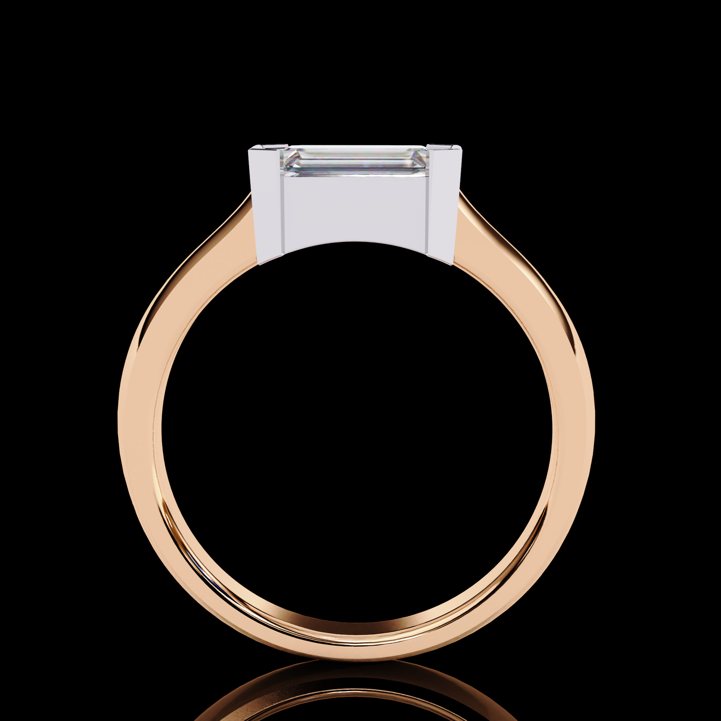 1.41 Carat Emerald Cut Solitaire Engagement Ring White Gold ROSE GOLD