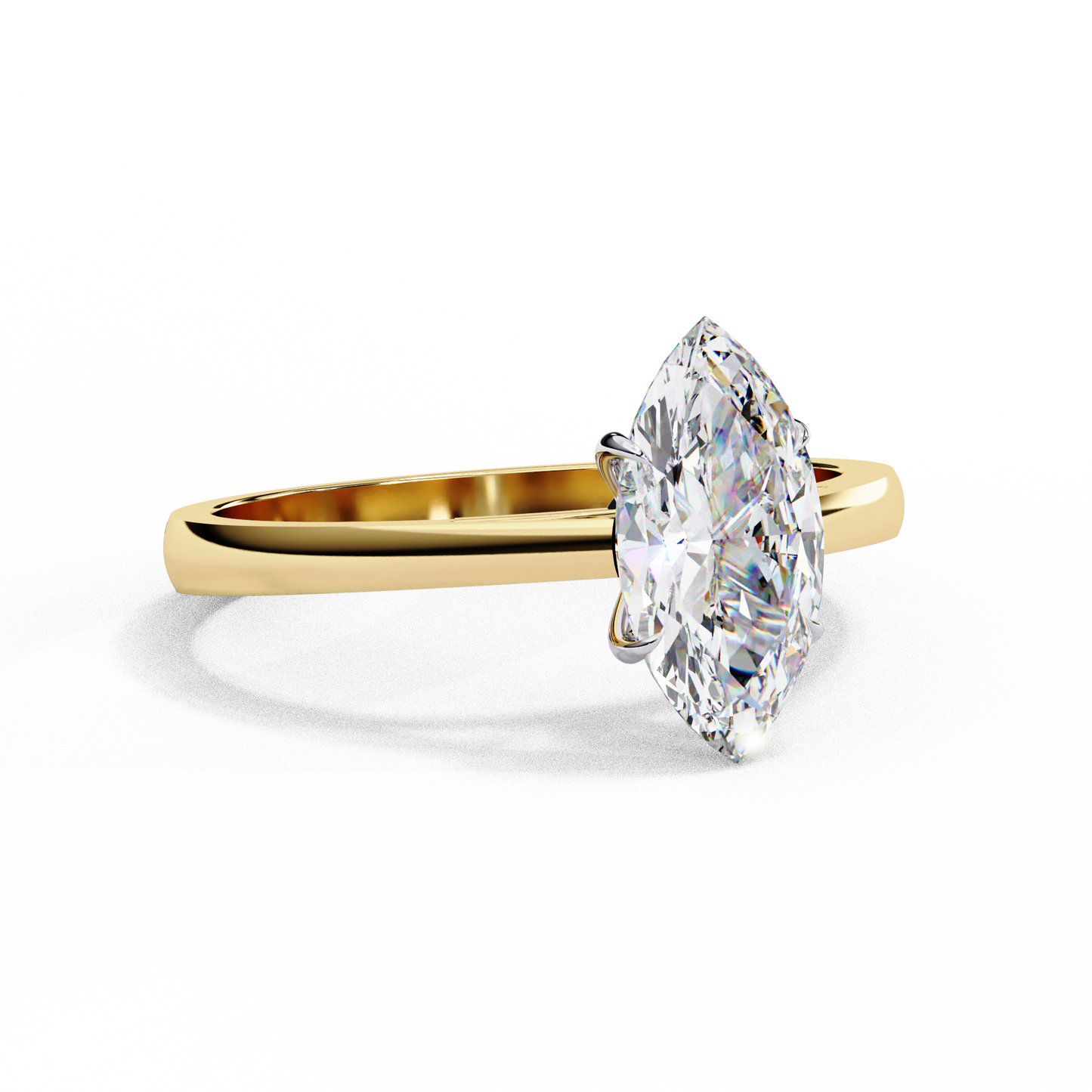 0.86CT Marquise Cut Solitaire Engagement Ring GOLD