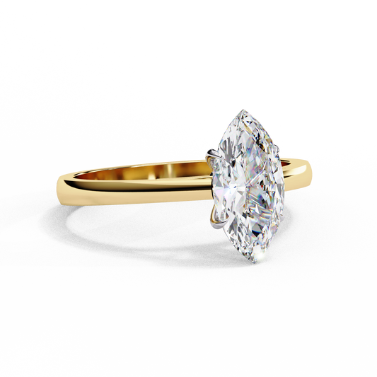 0.86CT Marquise Cut Solitaire Engagement Ring GOLD