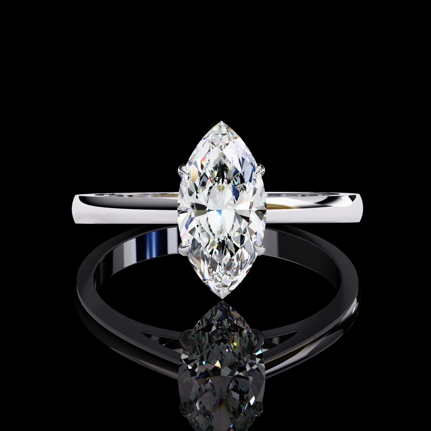 0.86CT Marquise Cut Solitaire Engagement Ring White Gold