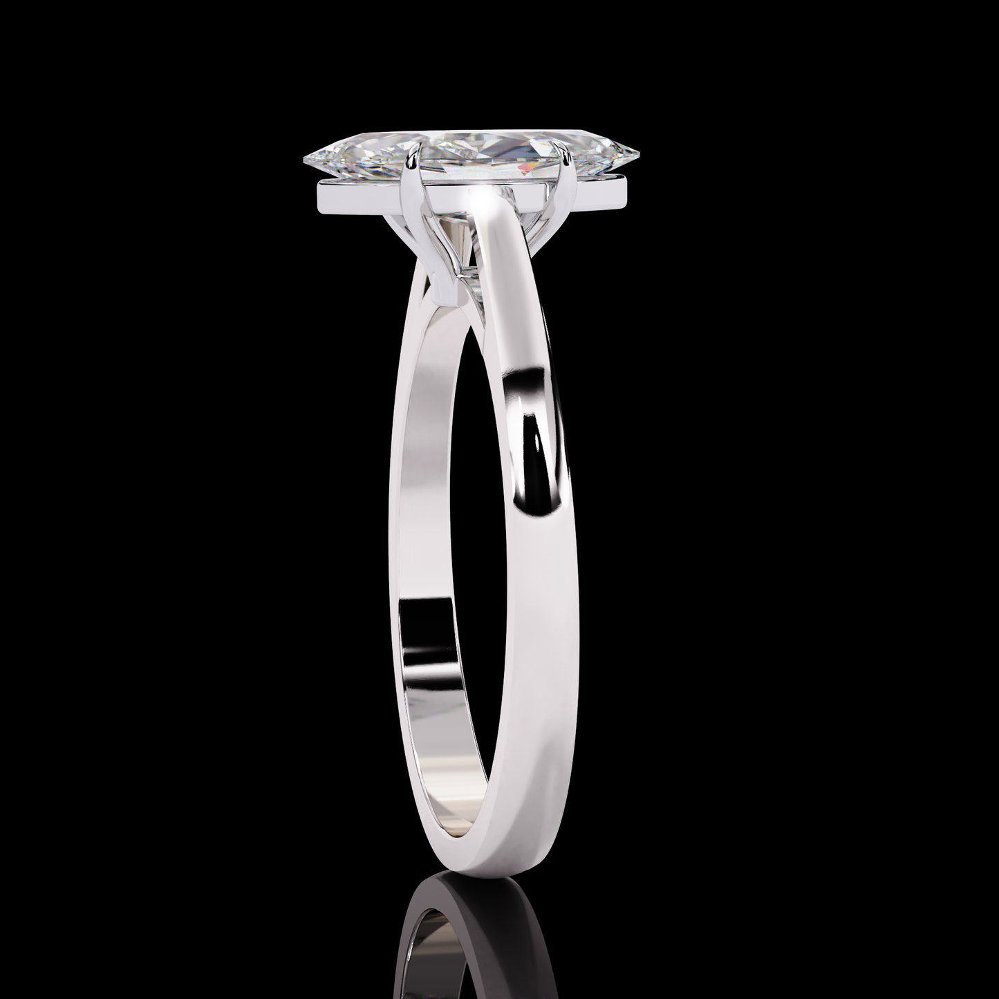 0.86CT Marquise Cut Solitaire Engagement Ring White Gold