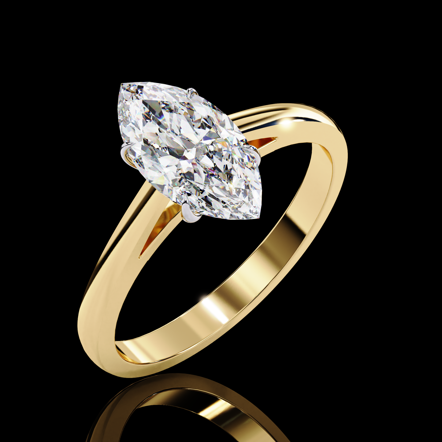 0.86CT Marquise Cut Solitaire Engagement Ring GOLD