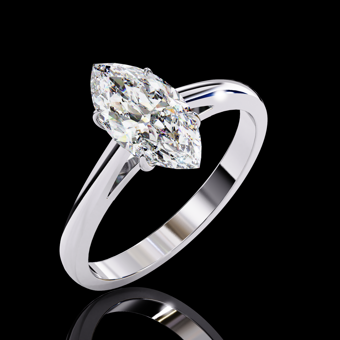 0.86CT Marquise Cut Solitaire Engagement Ring White Gold