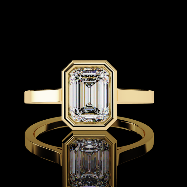 1.31 Carat  Emerald Cut LAB Diamond Solitaire Engagement Ring ROSE GOLD