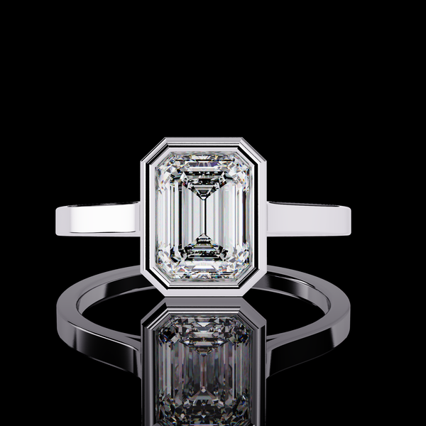 1.31 Carat Emerald Cut LAB Diamond Solitaire Engagement Ring  White Gold
