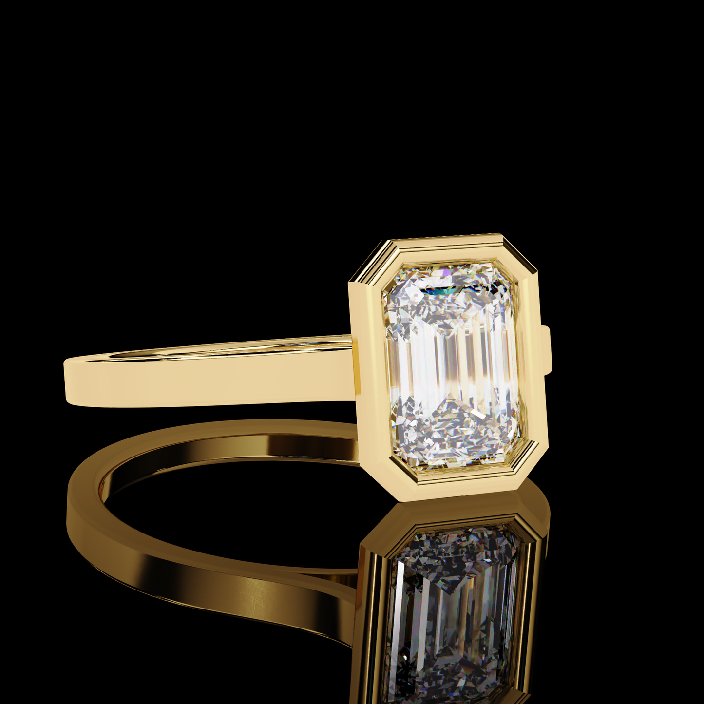 1.31 Carat Emerald Cut LAB Diamond Solitaire Engagement Ring GOLD