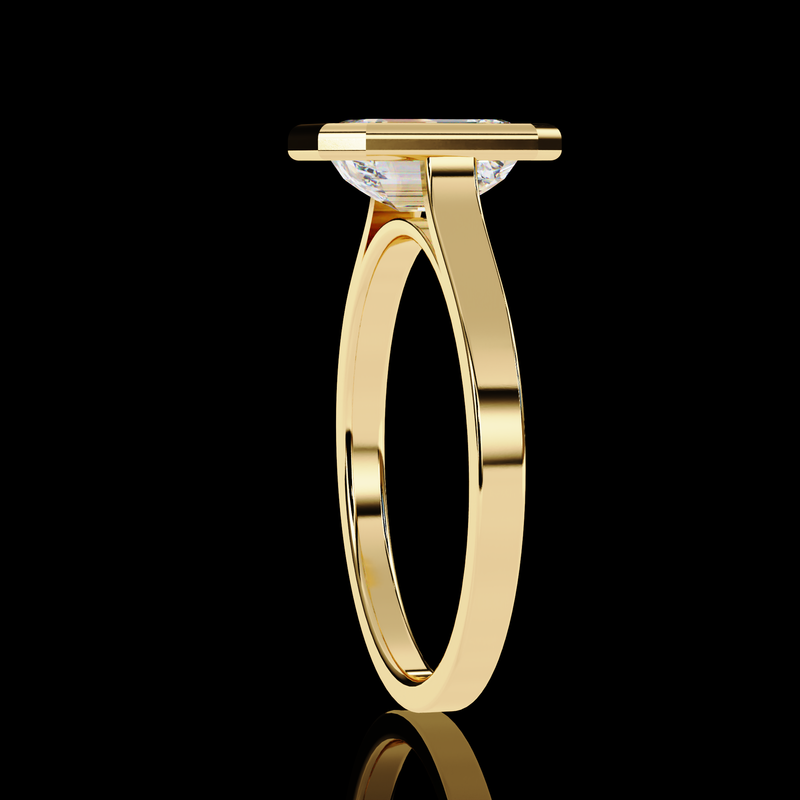 1.31 Carat Emerald Cut LAB Diamond Solitaire Engagement Ring GOLD