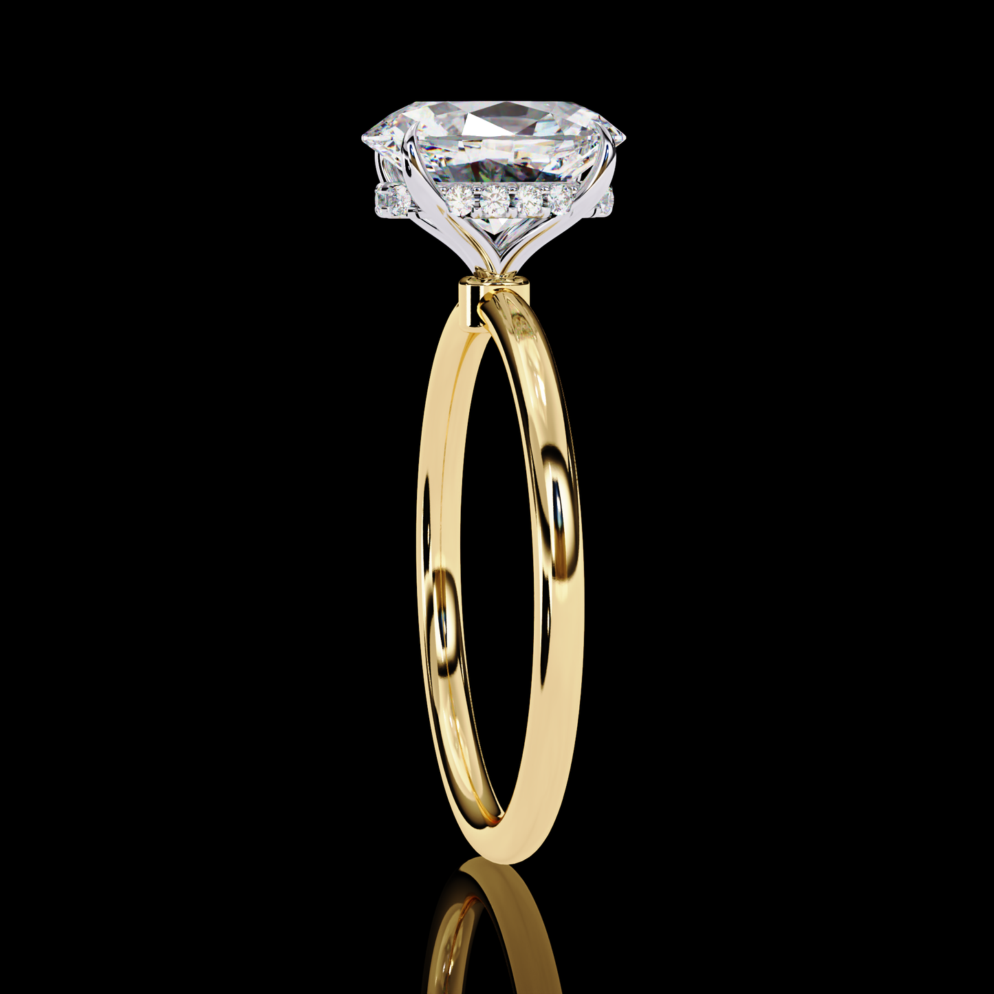 Elegant Oval Cut Solitaire Ring Gold