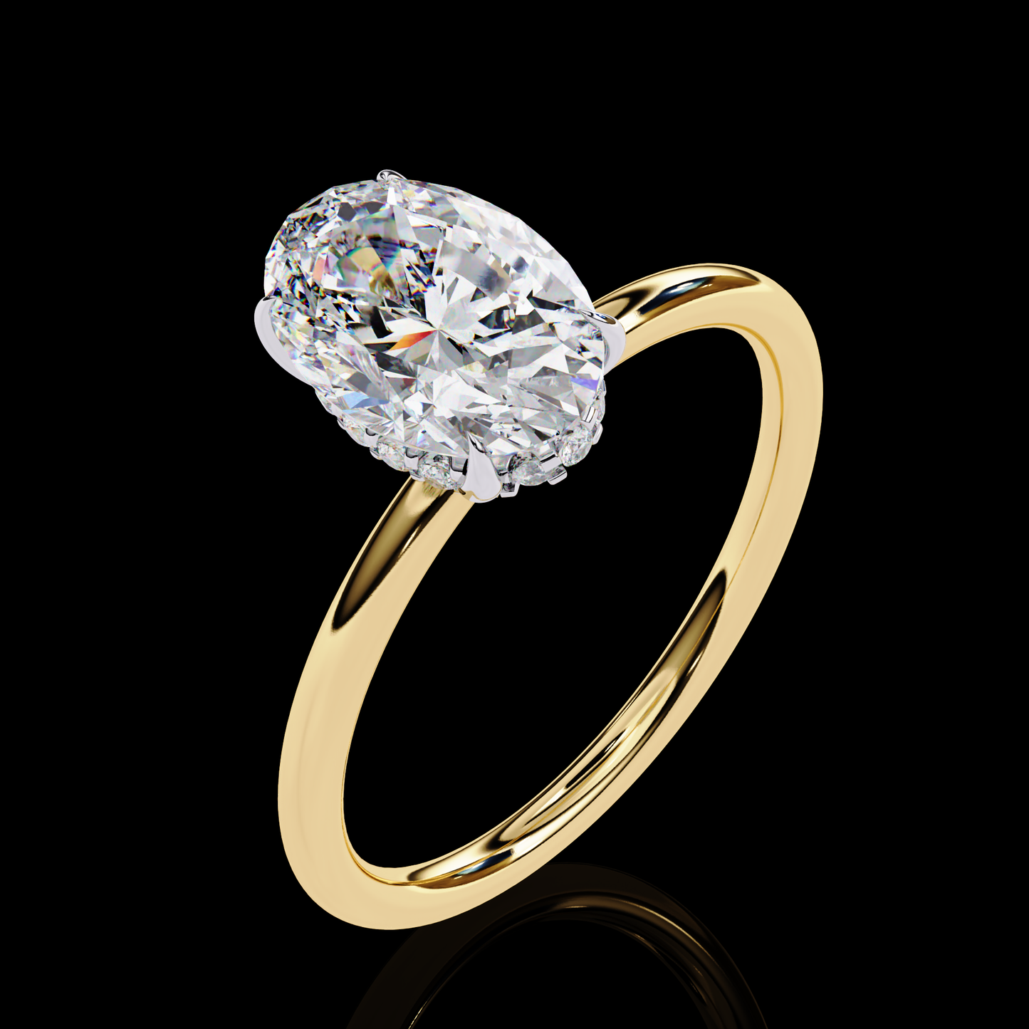 Elegant Oval Cut Solitaire Ring Gold