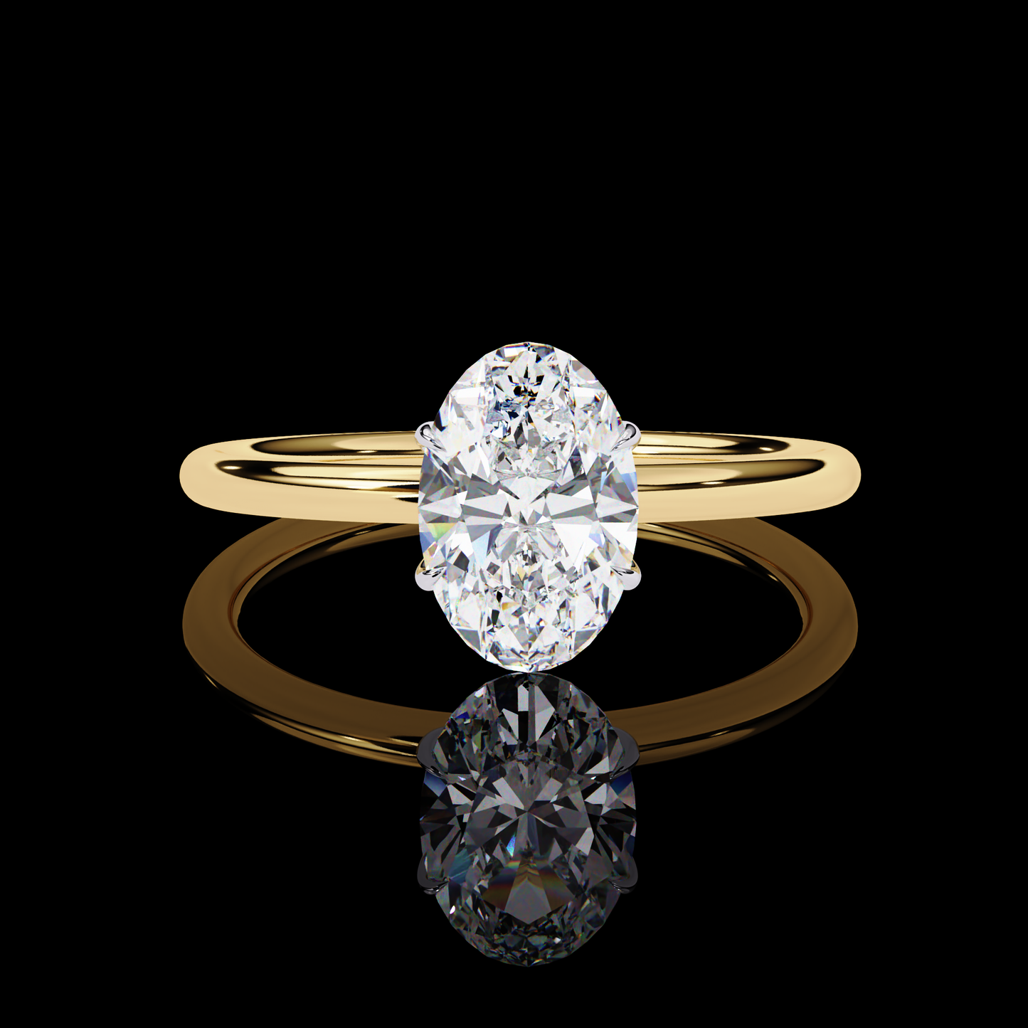 Elegant Oval Cut Solitaire Ring Gold