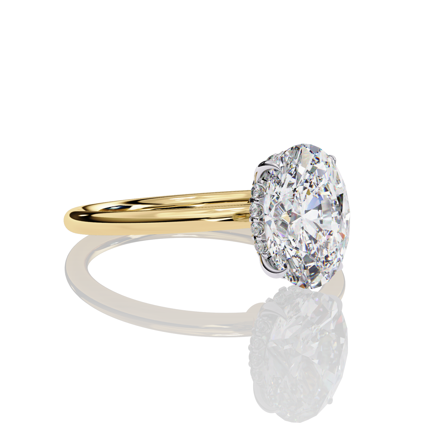 Elegant Oval Cut Solitaire Ring Gold