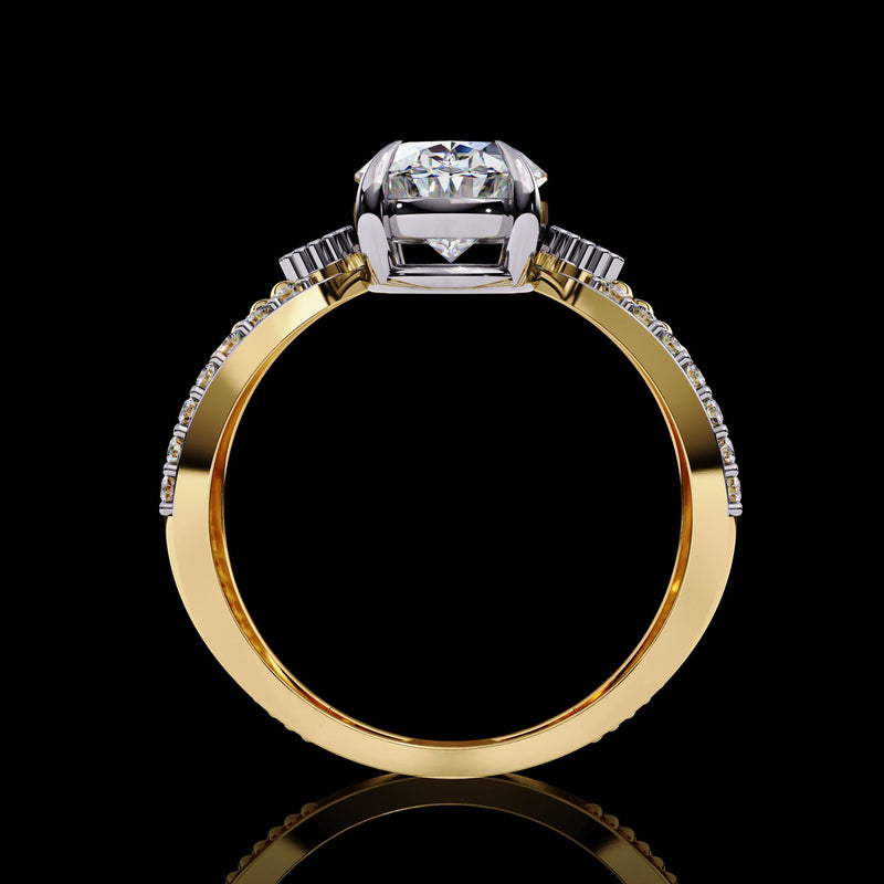 Unique Womne's Pavé Oval Lab Diamond For Wedding Love Proposal