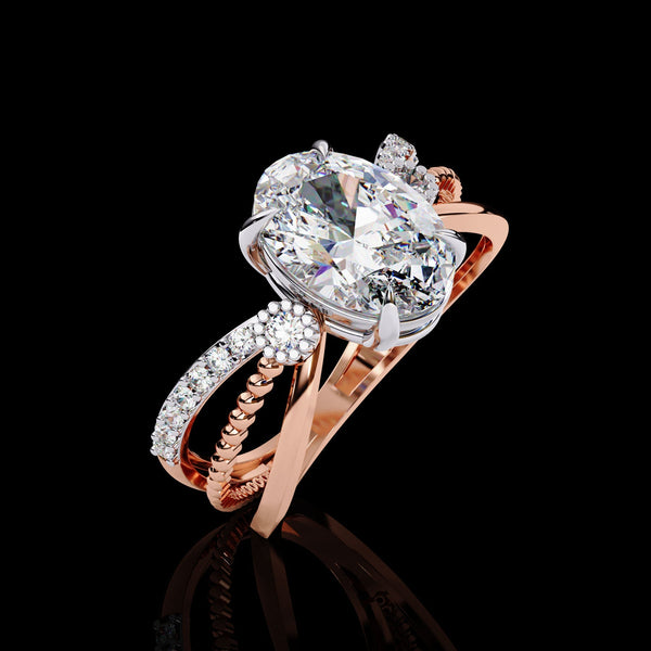 Buy Unique Womne's Pavé Oval Lab Diamond For Wedding Love Proposal