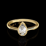 0.58 Carat Pear Cut LAB Diamond Solitaire Engagement Ring GOLD