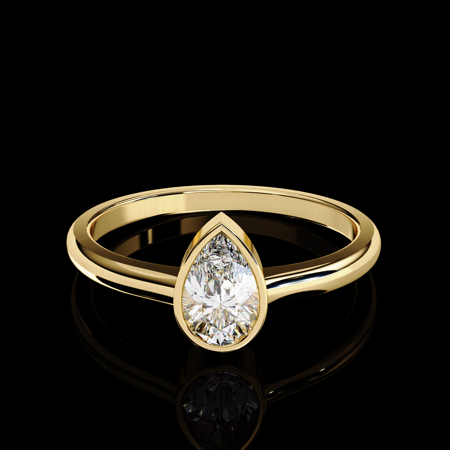 0.58 Carat Pear Cut LAB Diamond Solitaire Engagement Ring  ROSE GOLD