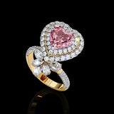 Rosy Heart Cut Engagement Ring Gold