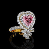 Rosy Heart Cut Engagement Ring Gold