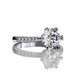 Lunar Blaze Round Cut LAB Diamond Solitaire Engagement Ring White Gold