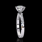 Lunar Blaze Round Cut LAB Diamond Solitaire Engagement Ring White Gold