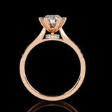 Lunar Blaze Round Cut LAB Diamond Solitaire Engagement Ring ROSE GOLD