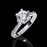 Lunar Blaze Round Cut LAB Diamond Solitaire Engagement Ring White Gold