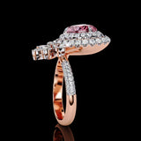Rosy Heart Cut Engagement Ring Rose Gold