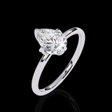 0.74 Carat Pear Cut Lab Diamond Solitaire Engagement Ring White Gold