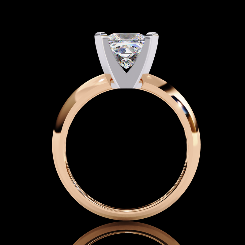 1.72 Carat Princess Cut LAB Diamond Solitaire Engagement Ring ROSE GOLD