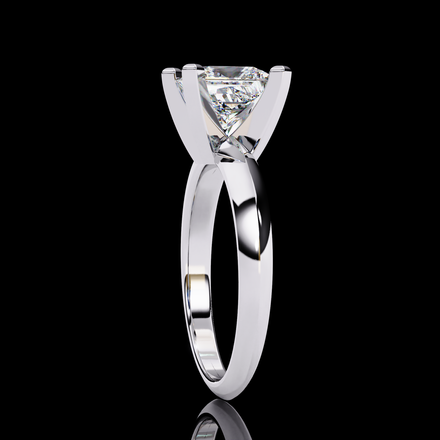 1.72 Carat Princess Cut LAB Diamond Solitaire Engagement Ring White Gold