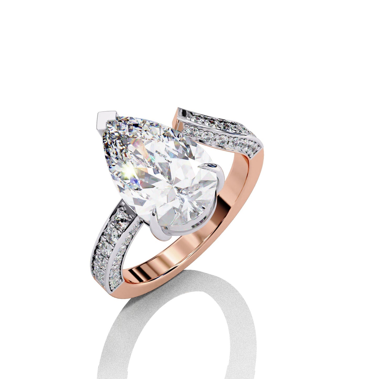 Stunning 3 ct Diamond Ring: Pear-Cut Masterpiece for Timeless Elegance