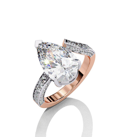 Stunning 3 ct Diamond Ring: Pear-Cut Masterpiece for Timeless Elegance