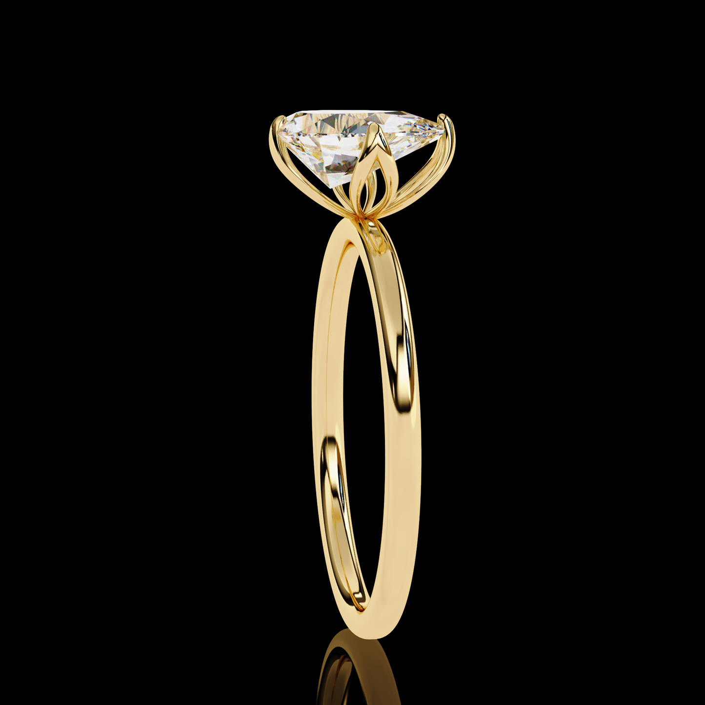 0.74 Carat Pear Cut Lab Diamond Solitaire Engagement Ring Gold