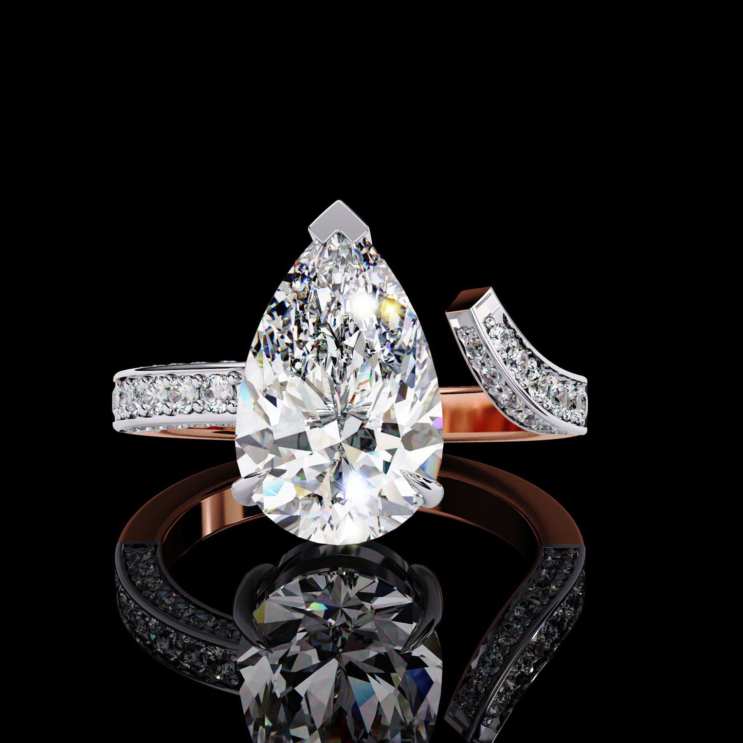 Stunning 3 ct Diamond Ring: Pear-Cut Masterpiece for Timeless Elegance