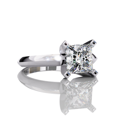 1.72 Carat Princess Cut LAB Diamond Solitaire Engagement Ring White Gold