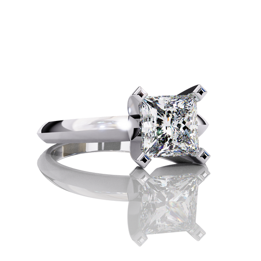 1.72 Carat Princess Cut LAB Diamond Solitaire Engagement Ring White Gold