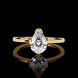 0.74 Carat Pear Cut Lab Diamond Solitaire Engagement Ring Gold