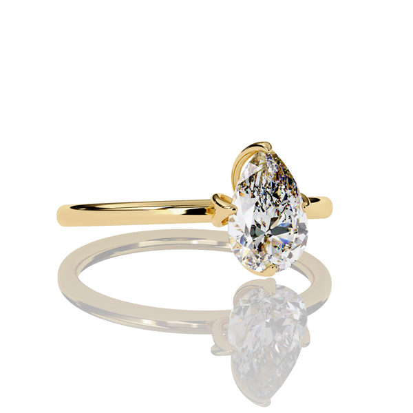 0.74 Carat Pear Cut Lab Diamond Solitaire Engagement Ring Gold