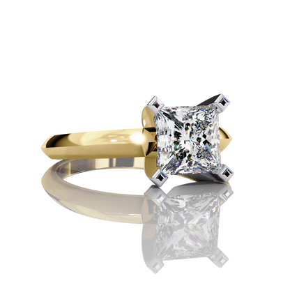 1.72 Carat Princess Cut LAB Diamond Solitaire Engagement Ring GOLD