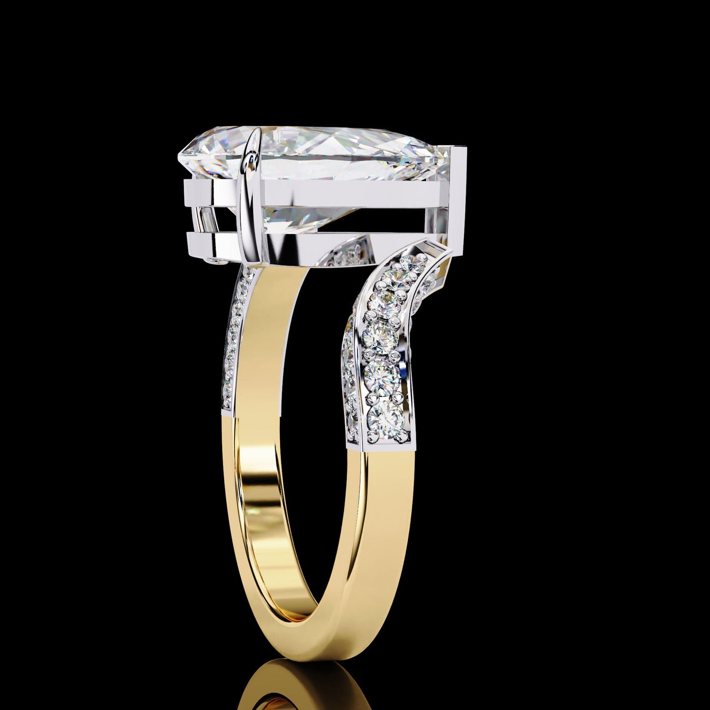 Exquisite Luxury of Elegance with 3 ct Pear-Cut Diamond Ring